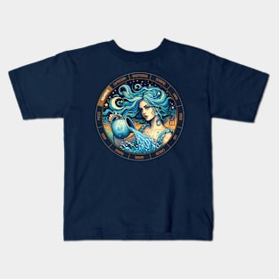 ZODIAC Aquarius - Astrological AQUARIUS - AQUARIUS - ZODIAC sign - Van Gogh style - 1 Kids T-Shirt